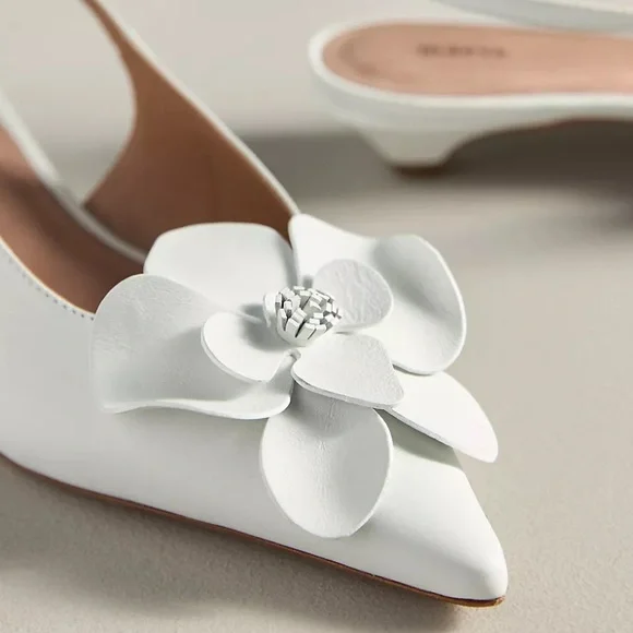 Maeve Floral Slingback Kitten Heels Anthropologie - Picture 2 of 8
